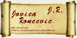 Jovica Rončević vizit kartica